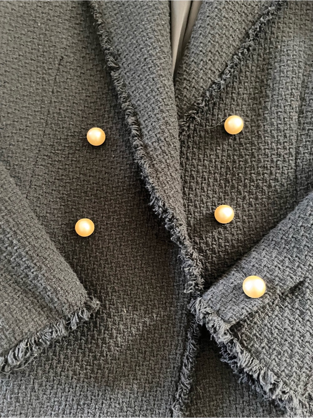 MANGO blazer with frayed detail, size M